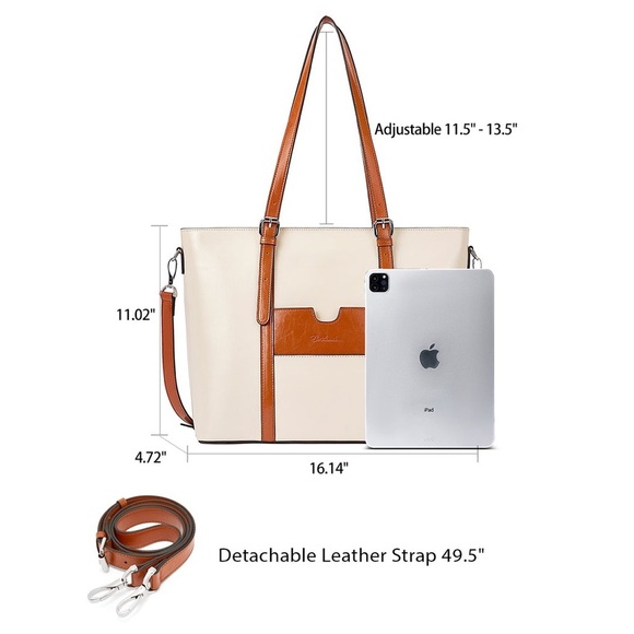 Bostanten Handbags - BOSTANTEN Carol Leather Briefcase Vintage Tote - 15.6" Laptop Bag